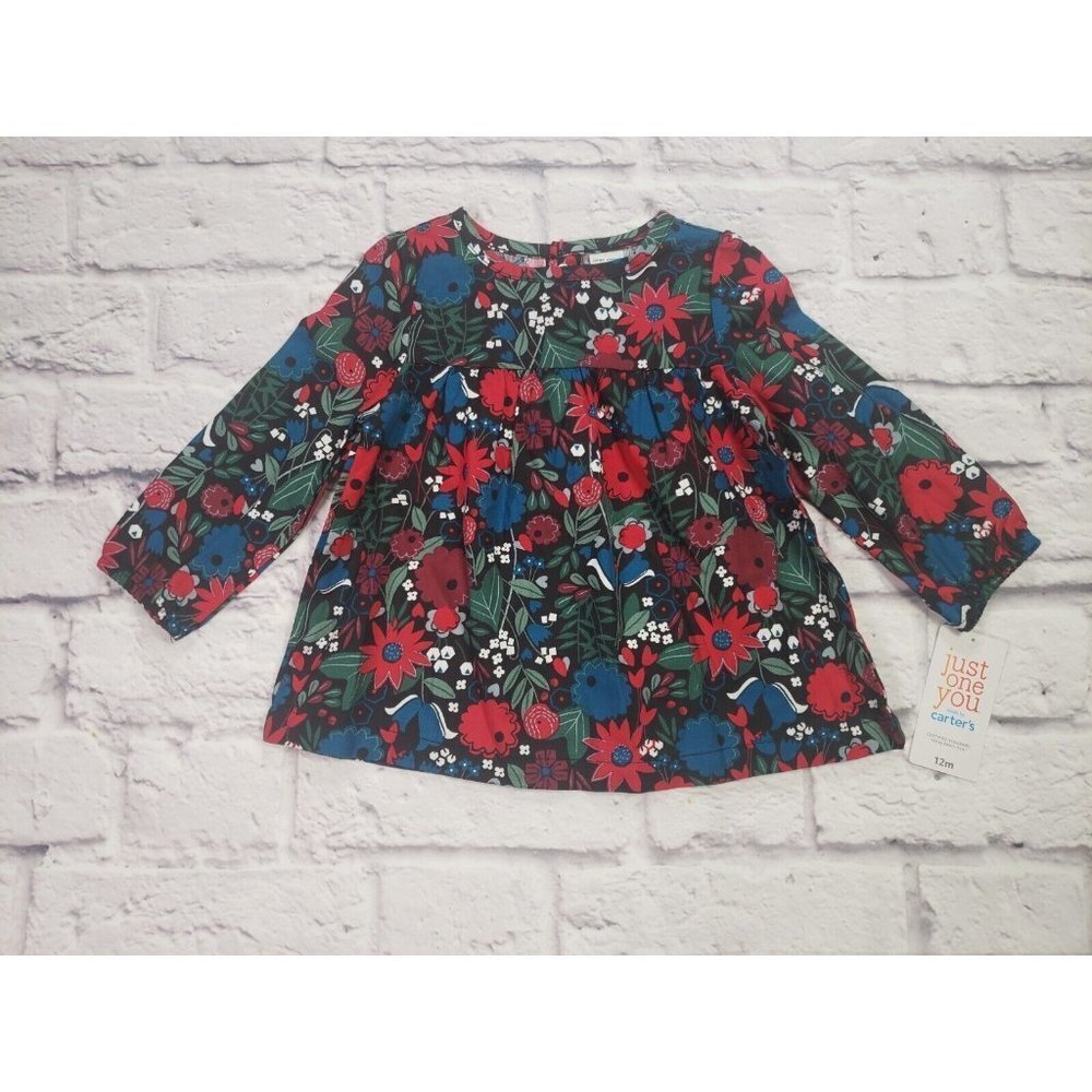 Just One You By Carters Baby Girls Size 12mo Long-Sleeve Floral Dress